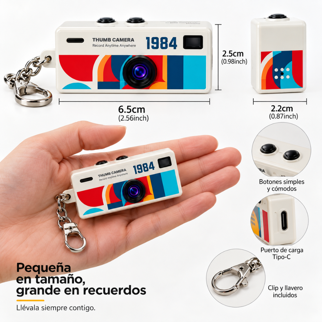 Mini Keychain Camera 1080P with Screen and Flash