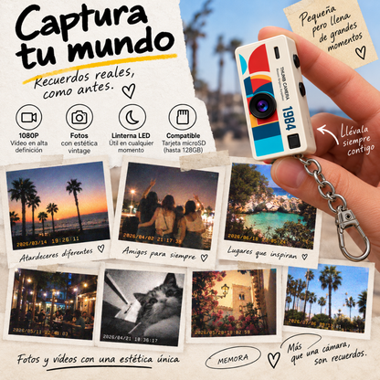 Mini Keychain Camera 1080P with Screen and Flash